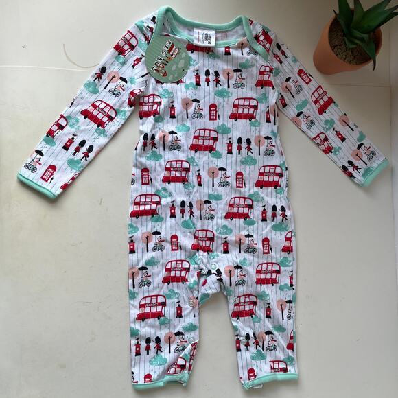 Little Red Bus London Baby Romper  0-6M New Novelty Travel  Long Sleeve British - Picture 11 of 12